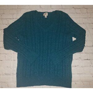 𝅺Womens St Johns Bay Size PXXL Cable Kint V-Neck Sweater